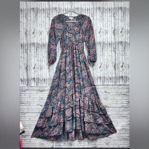 Anthropologie/Boemo Paisley Boho Tiered Maxi Dress